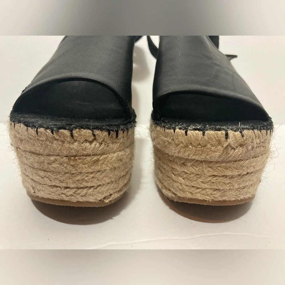 Free People Coastal platform wedge espadrilles sandals EURO 37 US 6.5 black